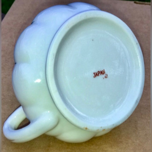 Mid Century Antique Pink Rose Gold Trim Porcelain Finger Loop Oil Lamp JAPAN - Picture 6 of 10